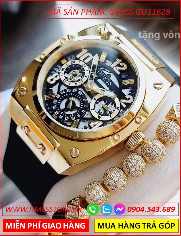 dong-ho-nam-guess-mat-tron-vang-gold-lo-co-day-sillicone-timesstore-vn