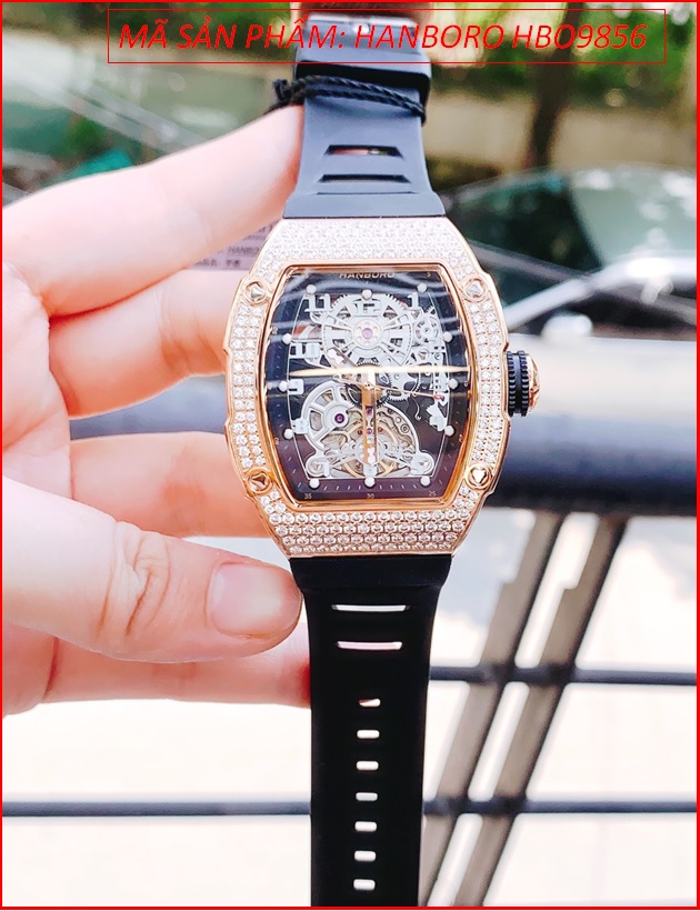 dong-ho-nam-hanboro-automatic-dinh-da-rose-gold-day-silicone-timesstore-vn