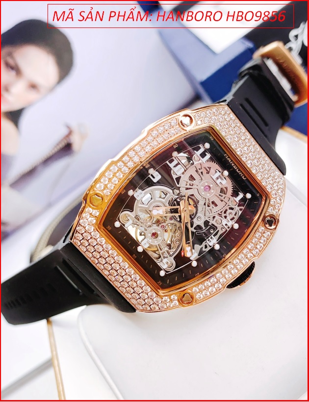 dong-ho-nam-hanboro-automatic-dinh-da-rose-gold-day-silicone-timesstore-vn