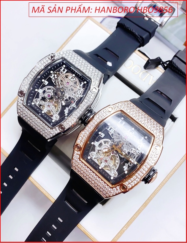 dong-ho-nam-hanboro-automatic-dinh-da-rose-gold-day-silicone-timesstore-vn