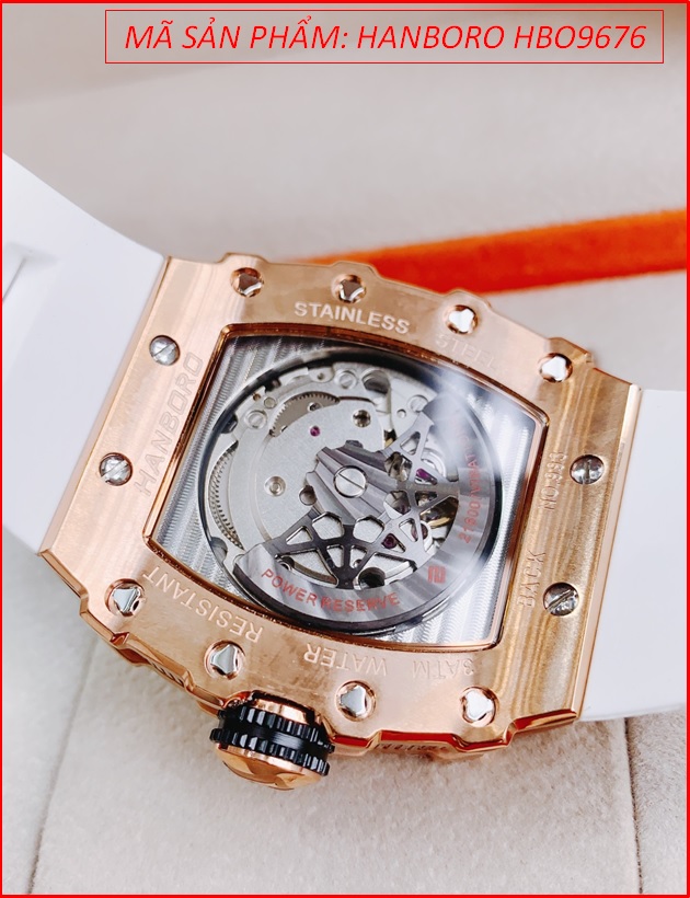 dong-ho-nam-hanboro-automatic-mat-oval-rose-gold-day-silicone-trang-timesstore-vn