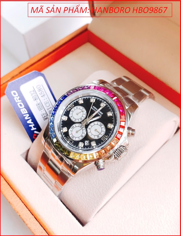 dong-ho-nam-hanboro-rainbow-automatic-tua-rolex-day-kim-loai-timesstore-vn