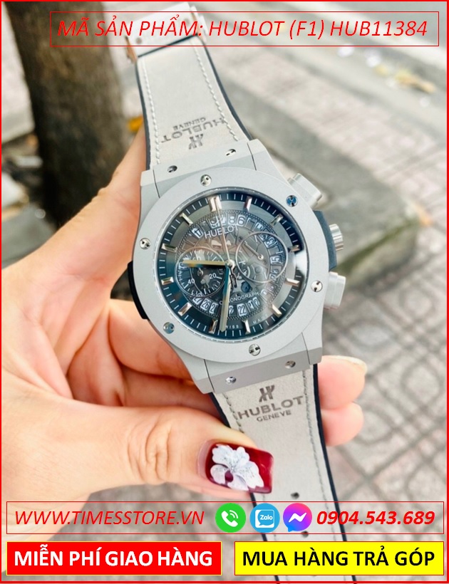 dong-ho-nam-hublot-f1-mat-tron-5-kim-day-da-xam-boc-sillicone-timesstore-vn