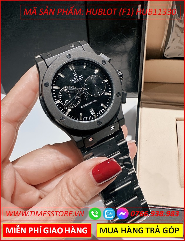 dong-ho-nam-hublot-f1-mat-tron-chronograph-day-kim-loai-den-timesstore-vn