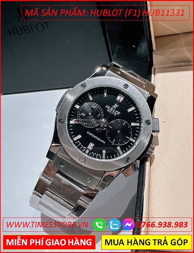 dong-ho-nam-hublot-f1-mat-tron-den-chronograph-day-kim-loai-timesstore-vn