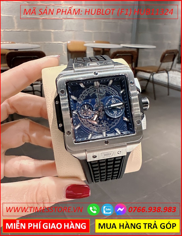 dong-ho-nam-hublot-f1-square-bang-mat-vuong-xanh-day-sillicone-timesstore-vn