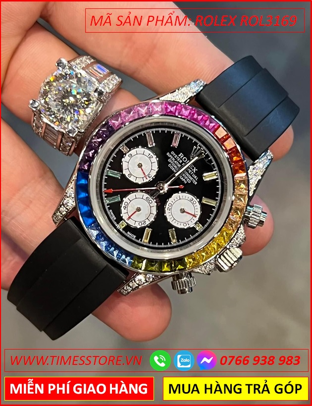 dong-ho-nam-rolex-f1-automatic-daytona-rainbow-day-sillicone-timesstore-vn