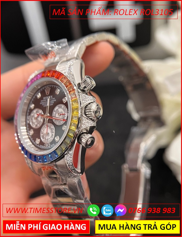 dong-ho-nam-rolex-f1-automatic-daytona-rainbow-dinh-da-nhieu-mau-timesstore-vn