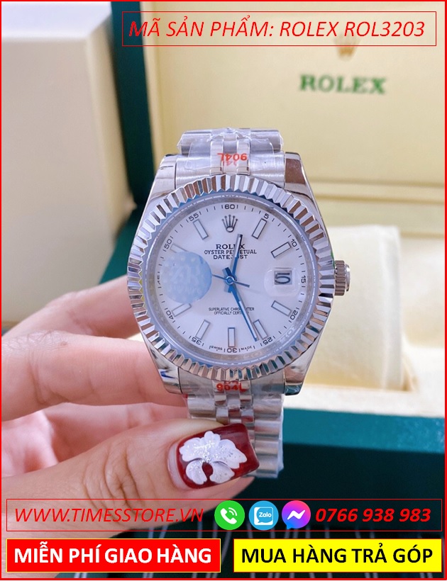 dong-ho-nam-rolex-f1-automatic-mat-trang-nieng-khia-day-kim-loai-timesstore-vn