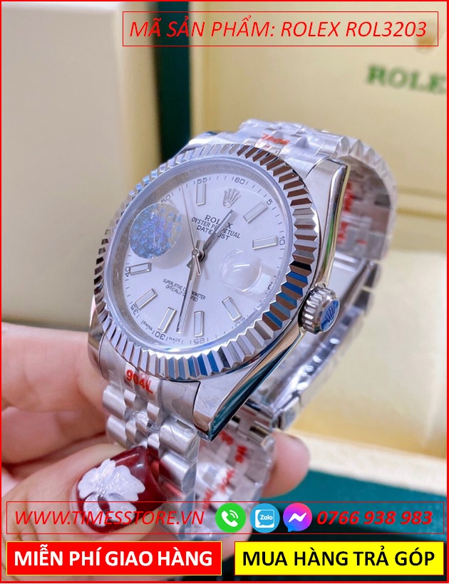 dong-ho-nam-rolex-f1-automatic-mat-trang-nieng-khia-day-kim-loai-timesstore-vn