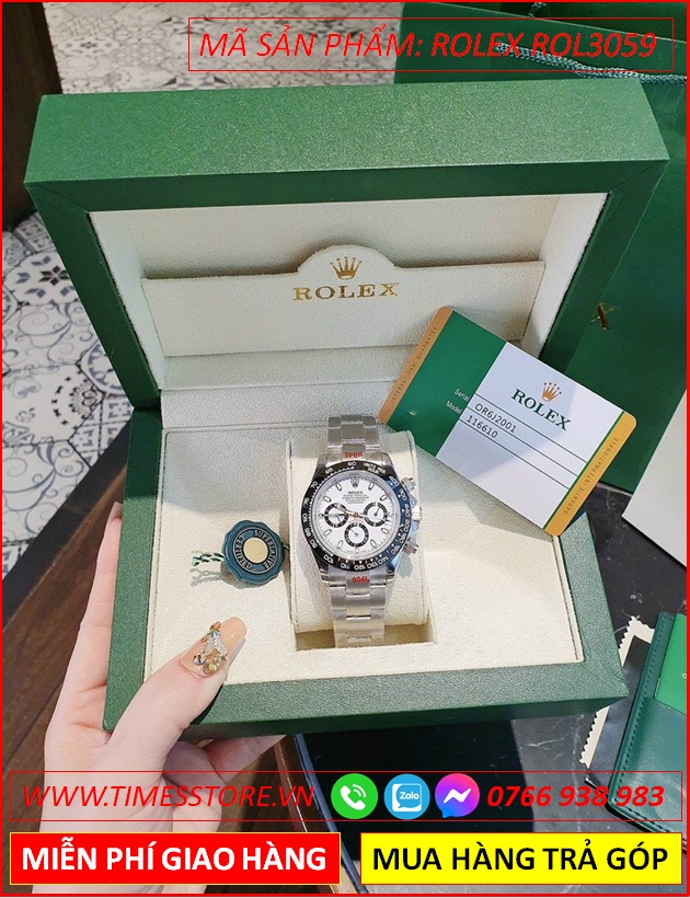 dong-ho-nam-rolex-f1-daytona-automatic-mat-trang-day-kim-loai-timesstore-vn