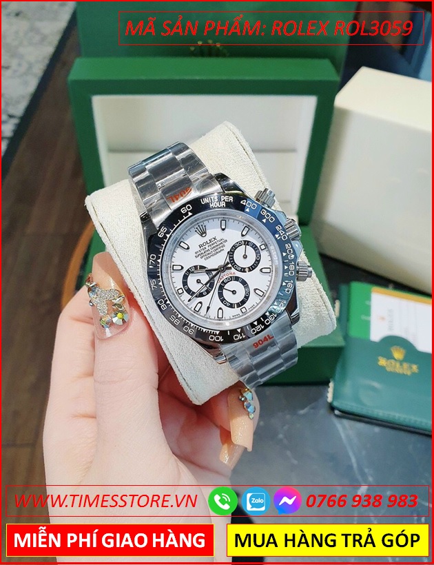 dong-ho-nam-rolex-f1-daytona-automatic-mat-trang-day-kim-loai-timesstore-vn