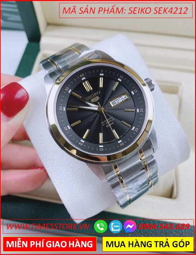 dong-ho-nam-seiko-5-automatic-mat-tron-den-day-kim-loai-demi-vang-timesstore-vn