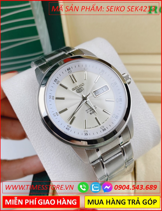 dong-ho-nam-seiko-5-automatic-mat-tron-trang-day-kim-loai-timesstore-vn