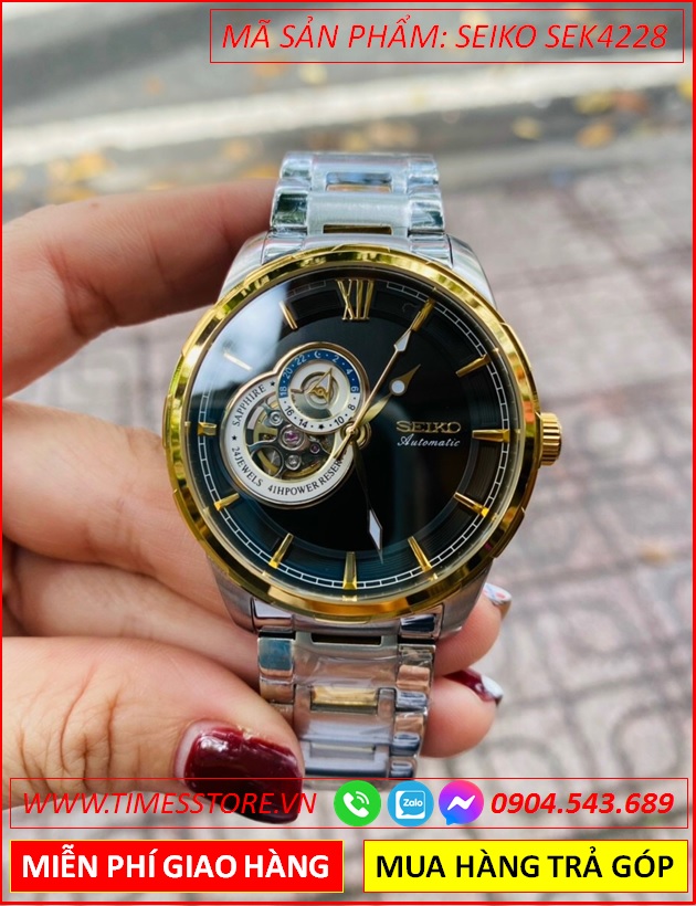 dong-ho-nam-seiko-automatic-mat-den-lo-tim-day-demi-vang-gold-timesstore-vn