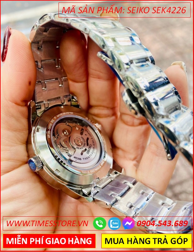 dong-ho-nam-seiko-automatic-mat-xanh-duong-lo-tim-day-demi-vang-gold-timesstore-vn