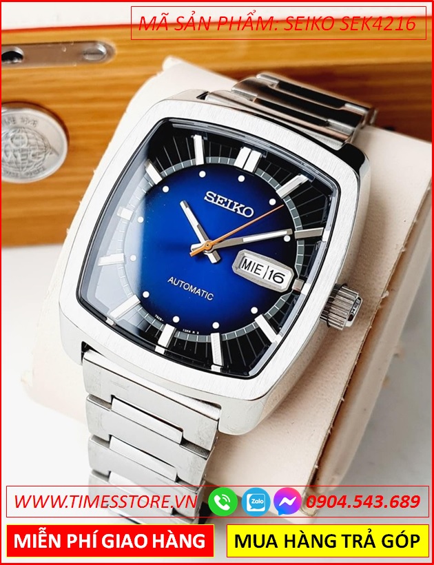 dong-ho-nam-seiko-recraft-automatic-mat-vuong-xanh-duong-day-kim-loai-timesstore-vn