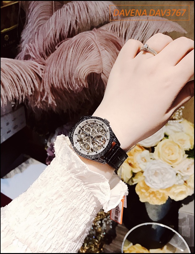 dong-ho-nu-davena-automatic-co-tu-dong-lo-may-day-da-den-dep-gia-re-timesstore-vn