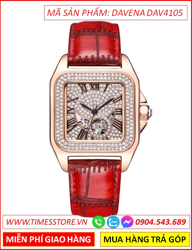 dong-ho-nu-davena-automatic-mat-vuong-dinh-da-rose-gold-day-da-do-timesstore-vn