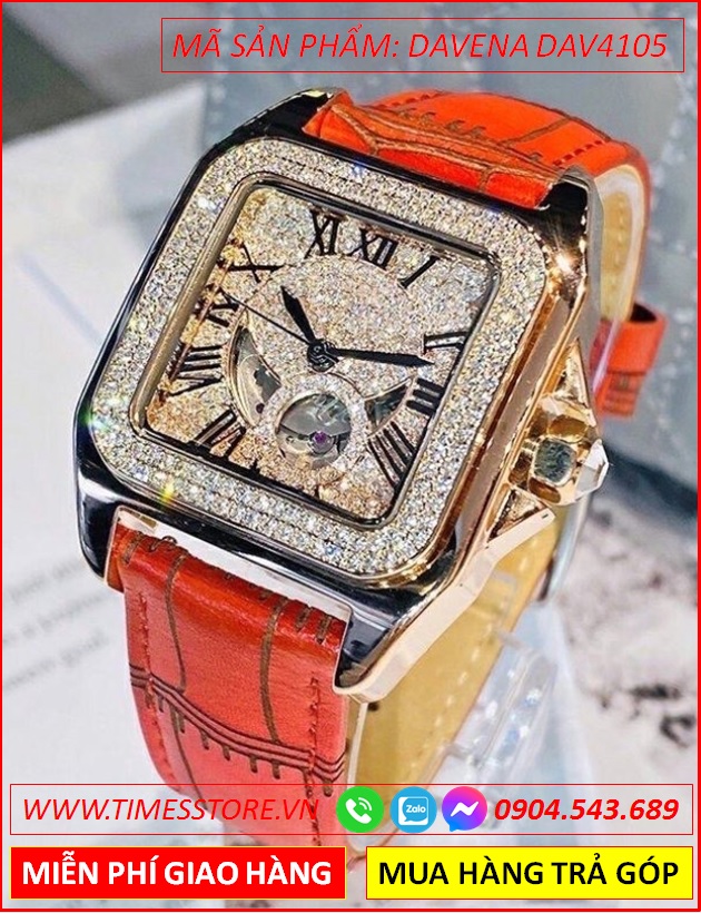 dong-ho-nu-davena-automatic-mat-vuong-dinh-da-rose-gold-day-da-do-timesstore-vn