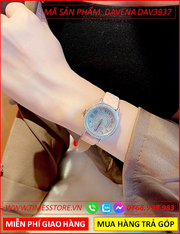 dong-ho-nu-davena-mat-tron-dinh-da-swarovski-rose-day-da-hong-phan-timesstore-vn