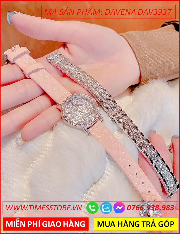 dong-ho-nu-davena-mat-tron-dinh-da-swarovski-rose-day-da-hong-phan-timesstore-vn
