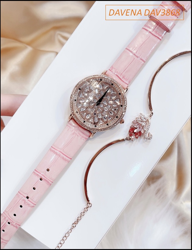 set-dong-ho-nu-davena-swarovski-rose-gold-day-da-hong-lac-tay-thien-nga-dep-gia-re-timesstore-vn