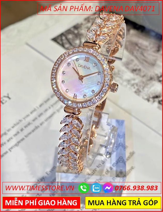 dong-ho-nu-davena-mat-tron-vong-tay-pha-le-rose-gold-timesstore-vn