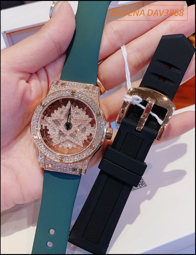 set-dong-ho-nu-davena-mat-xoay-ngoi-sao-dinh-da-swarovski-rose-gold-day-silicone-xanh-timesstore-vn