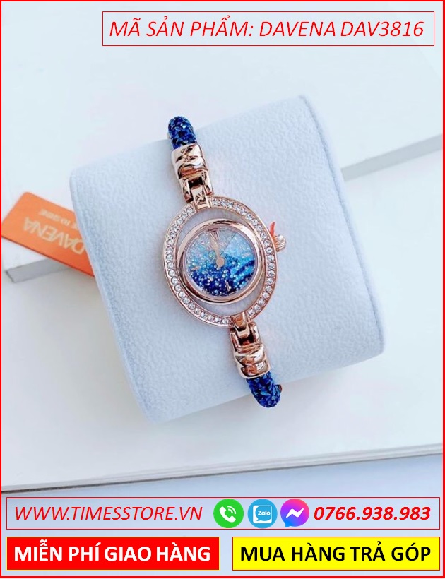 dong-ho-nu-davena-mat-xanh-duong-dinh-da-rose-gold-lac-tay-timesstore-vn