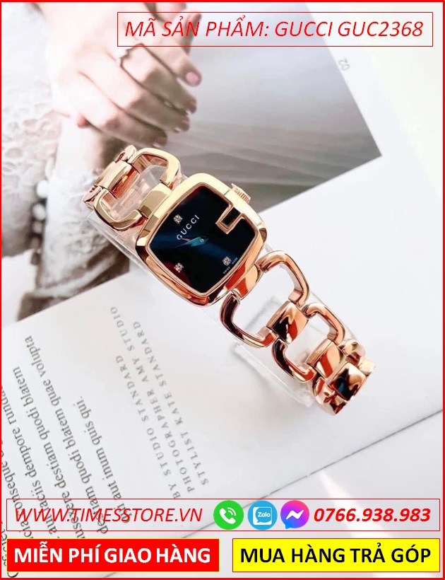 dong-ho-nu-gucci-mat-vuong-den-lac-tay-rose-gold-timesstore-vn