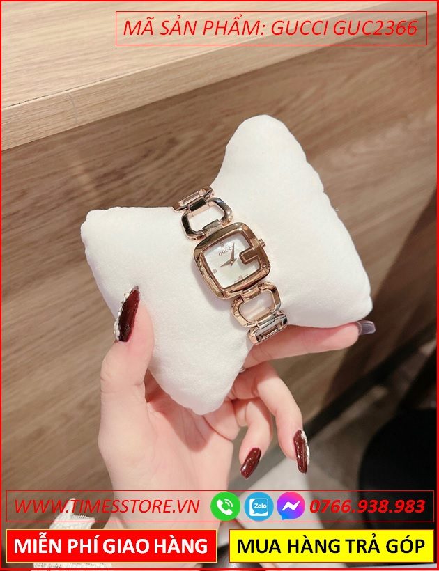 dong-ho-nu-gucci-mat-vuong-trang-lac-tay-rose-gold-timesstore-vn