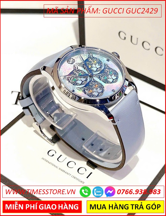 dong-ho-nu-gucci-timeless-cat-women-day-da-xanh-timesstore-vn