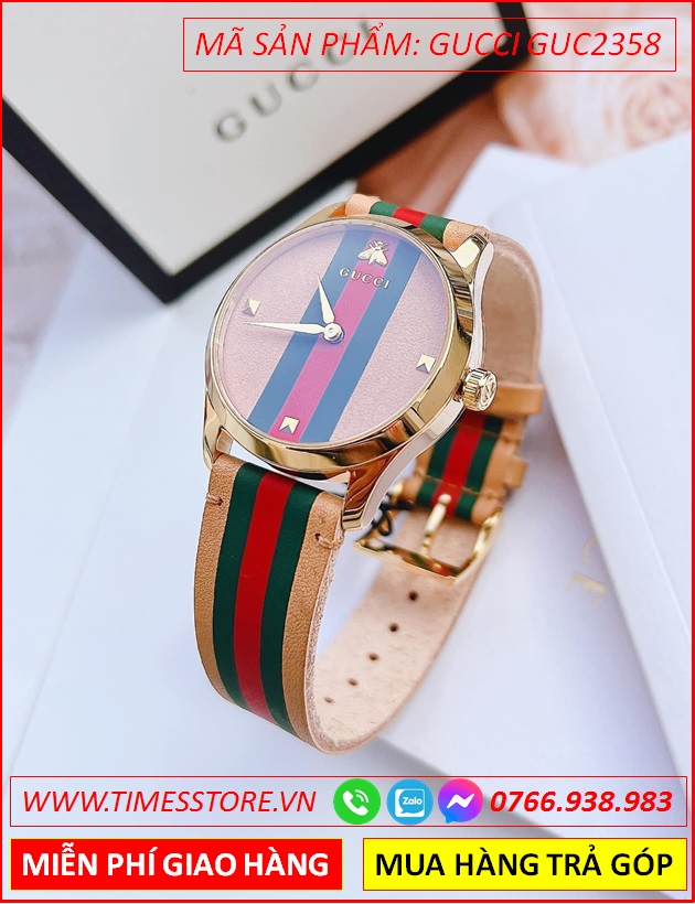 dong-ho-nu-gucci-timeless-mat-tron-vang-gold-day-da-nau-bo-timesstore-vn