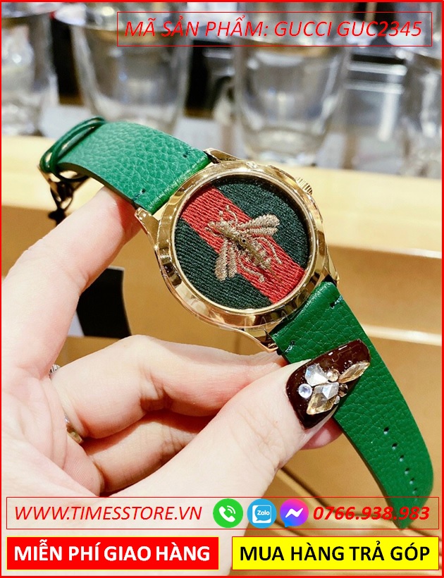 dong-ho-nu-gucci-unisex-mat-con-ong-day-da-xanh-timesstore-vn