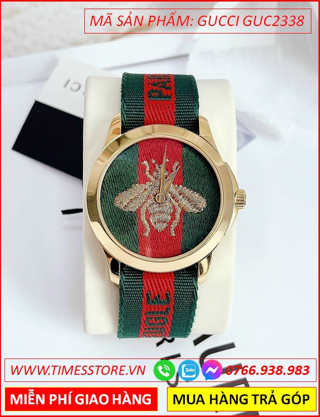 dong-ho-nu-gucci-unisex-mat-con-ong-vang-gold-day-nato-timesstore-vn