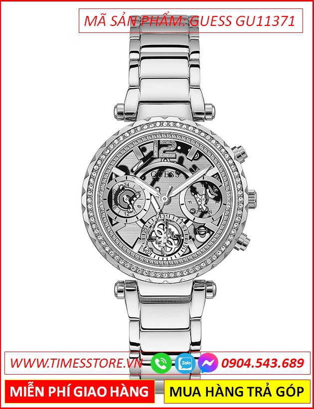 dong-ho-nu-guess-chronograph-lo-co-mat-tron-day-kim-loai-silver-dep-timesstore-vn