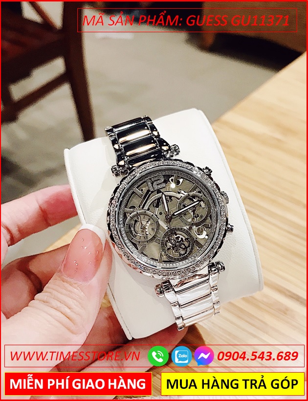 dong-ho-nu-guess-chronograph-lo-co-mat-tron-day-kim-loai-silver-dep-timesstore-vn