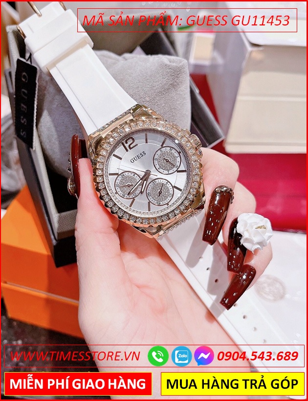 dong-ho-nu-guess-mat-chronograph-6-kim-day-silicone-trang-timesstore-vn