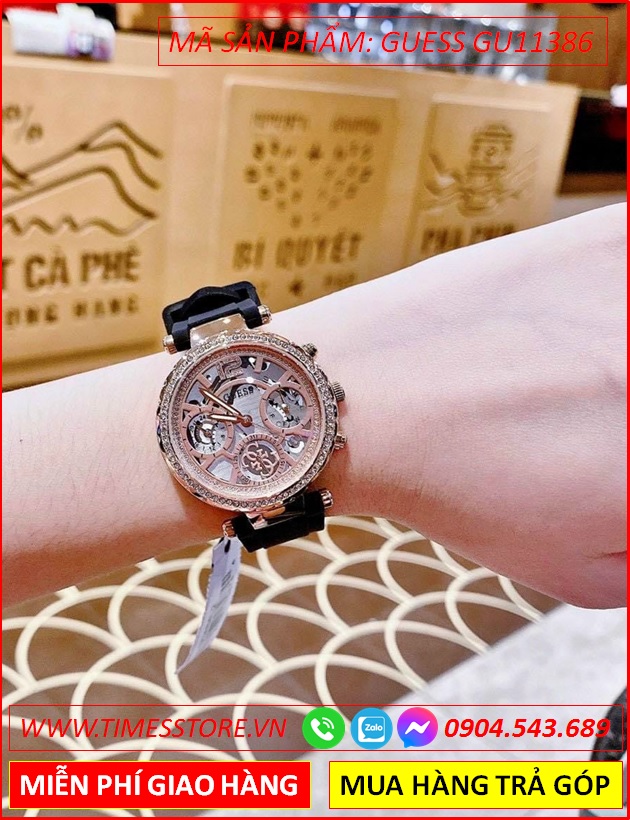 dong-ho-nu-guess-mat-chronograph-rose-gold-lo-co-day-cao-su-den-timesstore-vn