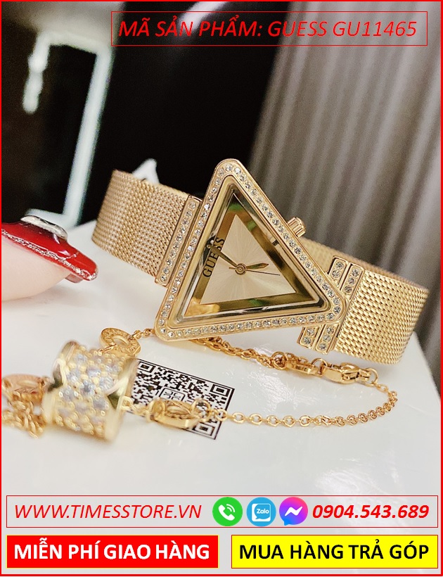 dong-ho-nu-guess-mat-tam-giac-day-mesh-luoi-vang-gold-timesstore-vn