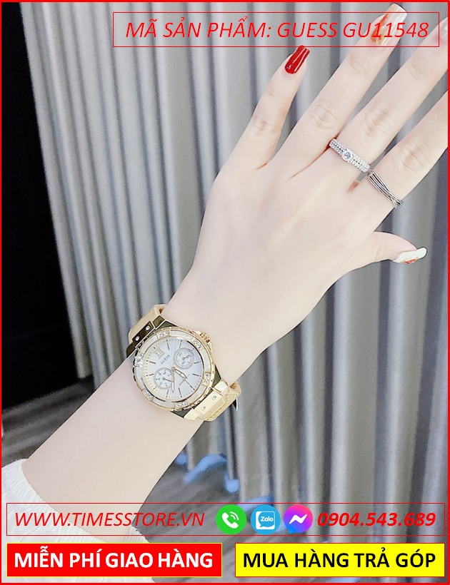 dong-ho-nu-guess-tua-hublot-mat-trang-dinh-da-day-da-nude-timesstore-vn