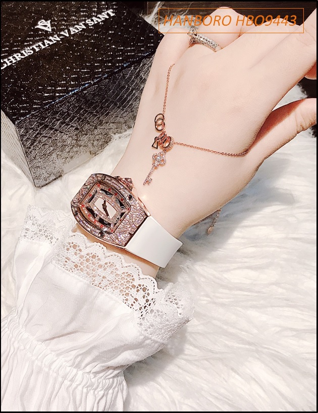 dong-ho-nu-hanboro-phien-ban-richard-mille-23-ty-mat-oval-swarovski-rose-gold-day-silicone-trang-hotgirl-dep-gia-re-timesstore