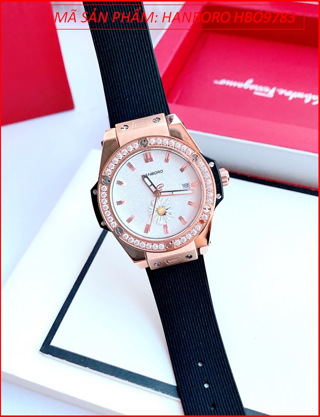 dong-ho-nu-hanboro-mat-tron-rose-gold-hinh-hoa-cuc-day-silicone-timesstore-vn