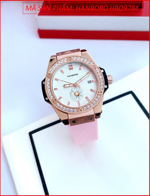 dong-ho-nu-hanboro-mat-tron-rose-gold-hinh-hoa-cuc-silicone-hong-timesstore-vn