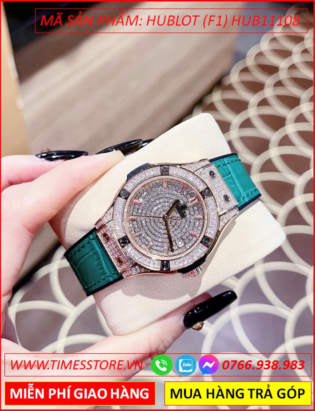 dong-ho-nu-hublot-f1-full-swarovski-rose-gold-day-da-xanh-timesstore-vn