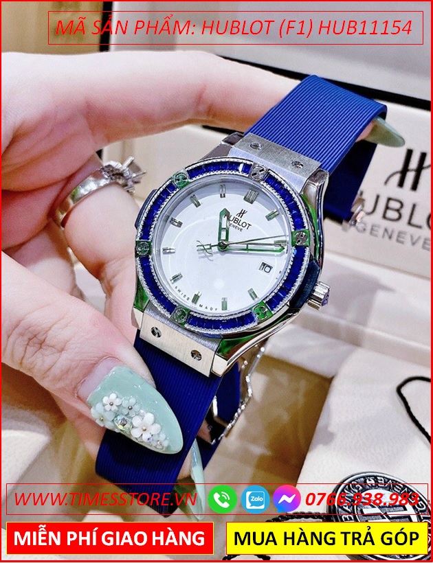 dong-ho-nu-hublot-f1-geneve-mat-trang-silicone-xanh-timesstore-vn