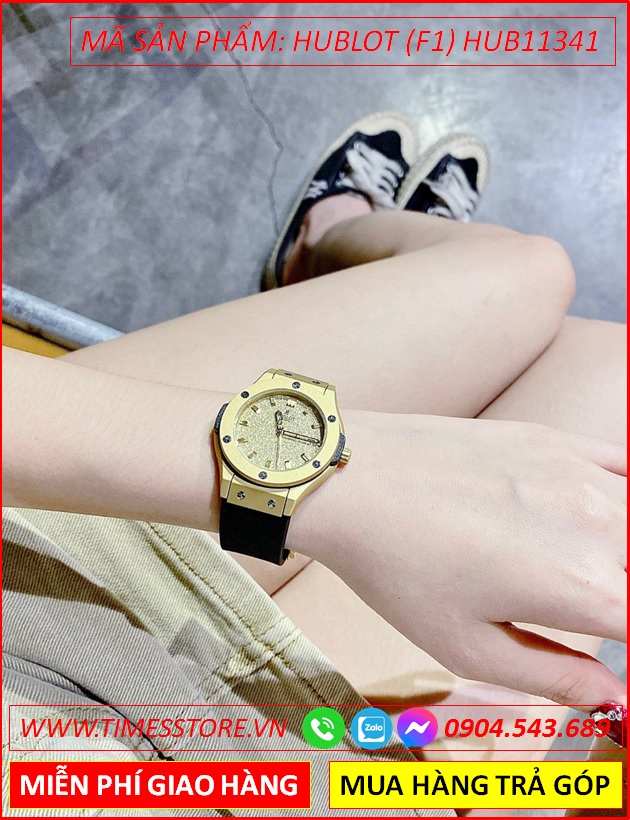 dong-ho-nu-hublot-f1-mat-tron-vang-gold-day-silicone-den-timesstore-vn