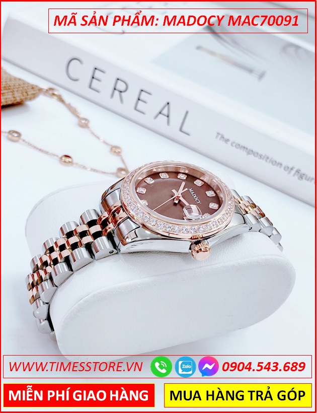 dong-ho-nu-madocy-tua-rolex-mat-mau-nau-day-demi-timesstore-vn