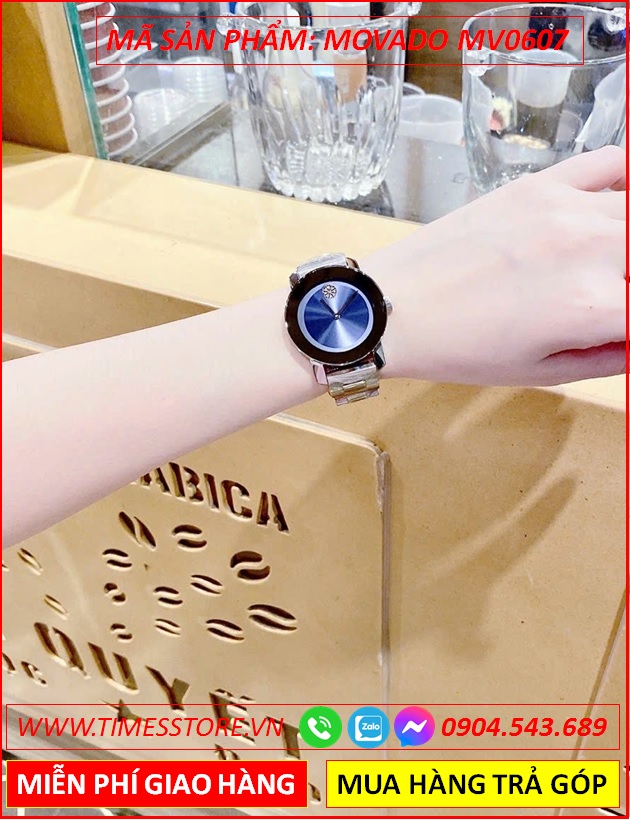 Wow Đẹp quá❤️Đồng Hồ Nữ Movado Bold Mặt Tròn Xanh